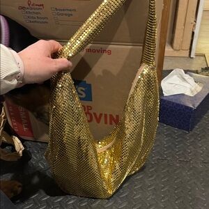 Gold Sequin Shoulder Bag